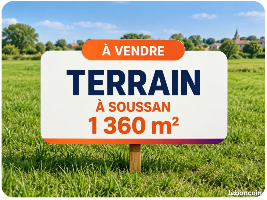 Terrain 1 360 m² Soussans · 98 000 €