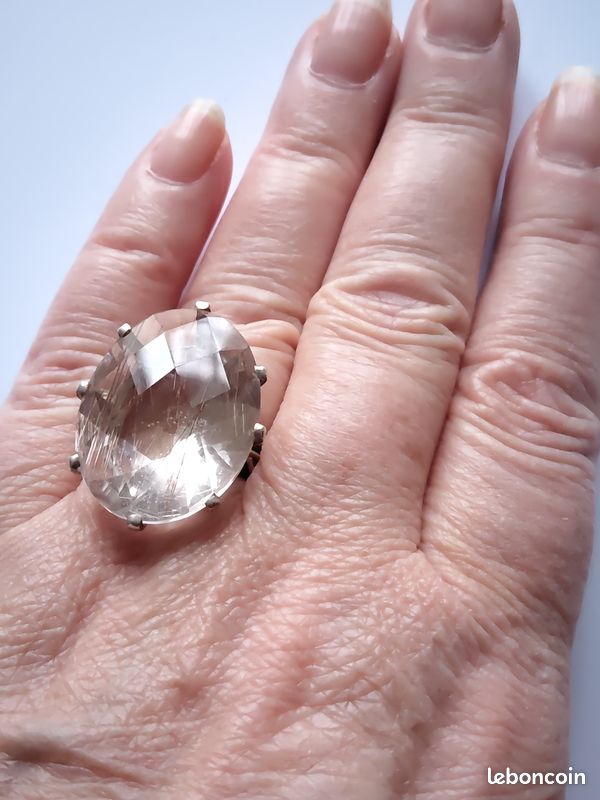 Bague Neuve en Argent 925/1000 Sertie d'une Pierre Bleue Taille