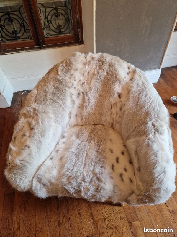 Fauteuil fourrure renard blanc (image 2)