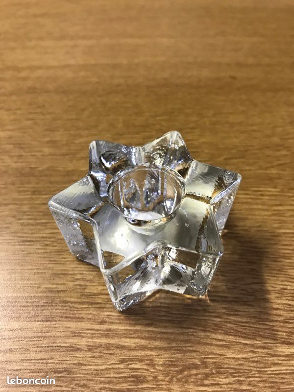 Bougeoir verre étoile transparent (image 1)