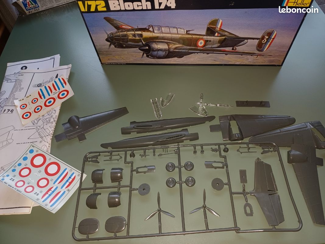 Maquette Heller 80312 - Avion Bloch 174 à L'échelle 1/72 - 40 Pièces Maquette Avion Bloch 174 Heller