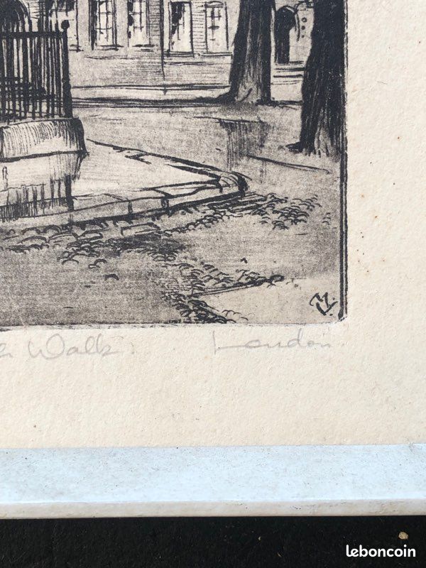 Gravure d’art ancienne signée (image 3)