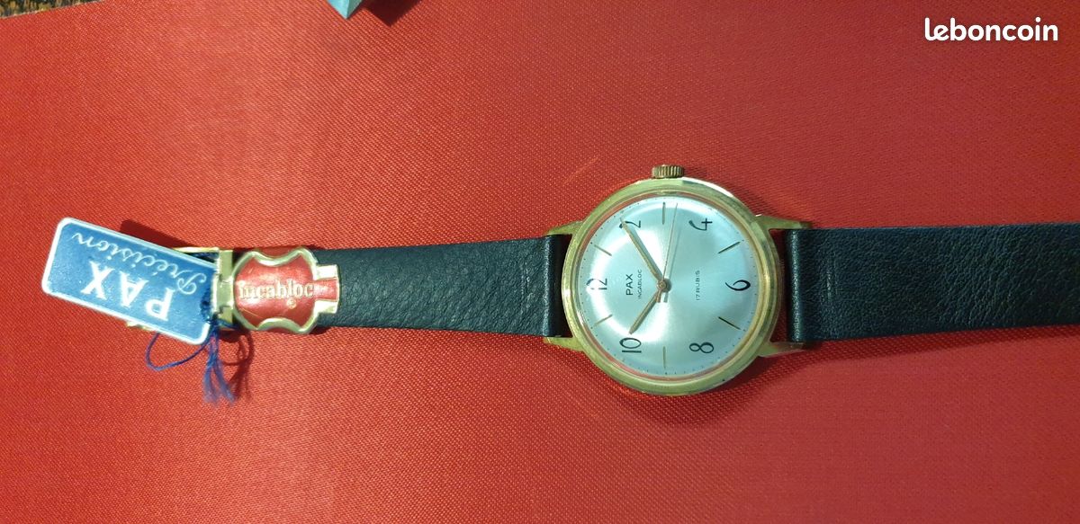 Montre Homme PAX Mécanique à Remontage Manuel - Style Classique, NOS (neuf Ancien Stock)