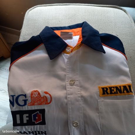 Chemise Vintage Renault Team F1 Par Kappa - Taille L, Manches Courtes, Coton - Occasion Très Bon état