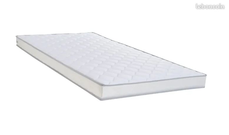 Lit acier gris 190x90 cm avec matelas (image 2)
