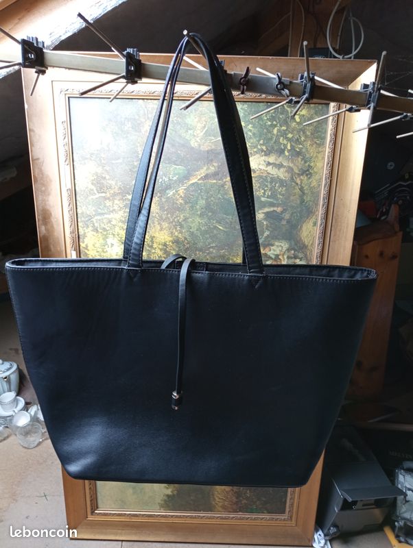 Q) Grand sac à main noir cuir Marque Anna Field EXEPTIONNEL état neuf (image 2)