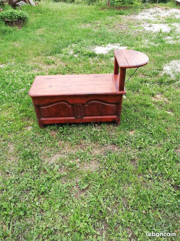 Banc de cheminée avec coffre et tablette (image 1)