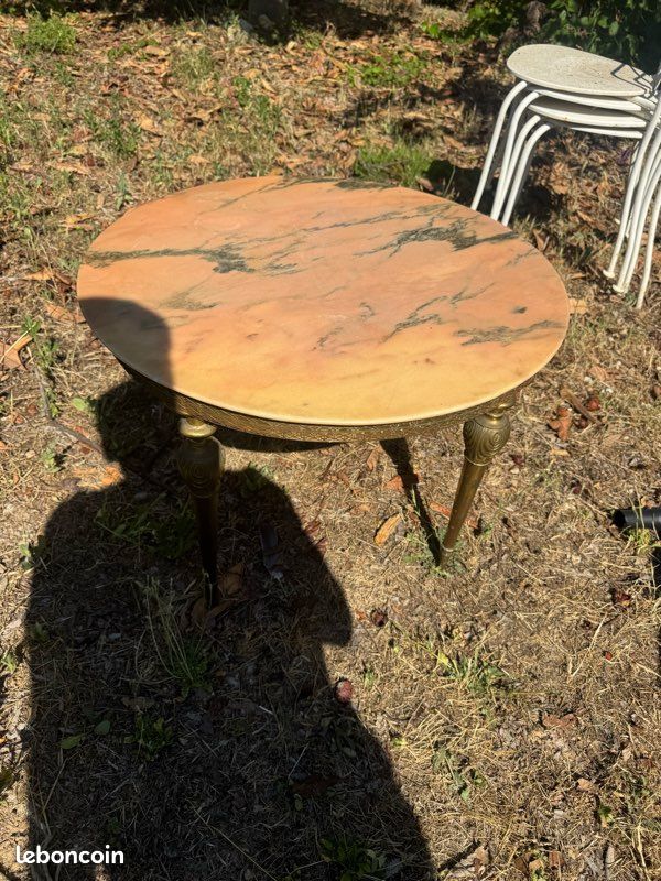 Table basse laiton et marbre (image 2)