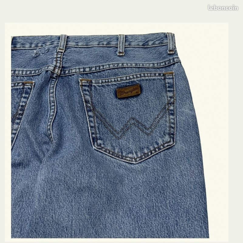Jeans Homme Wrangler W34 L34 Bleu Coton Bon état Regular Normal Uni Taille (image 6)