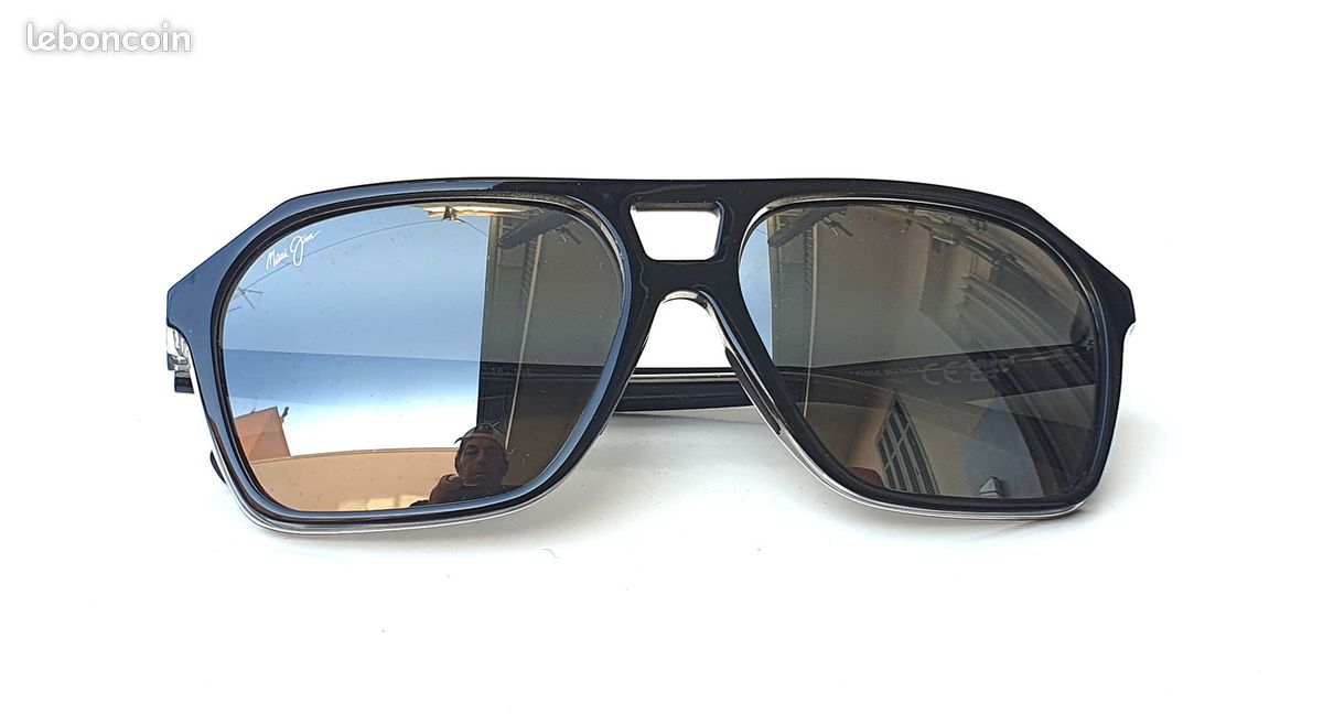Maui jim lunettes de soleil polarisees aviateur wedges stg-bg mj880-02 57/16 135 (image 2)