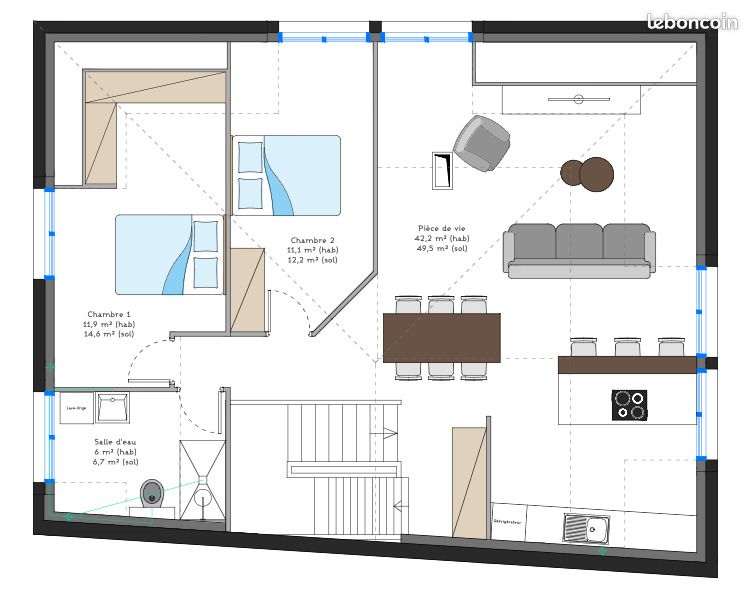 Appartement 3 pièces 99 m² · à Lorient · 99 m² · 215 000 €