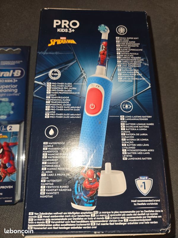 Brosse à Dents électrique Oral-B Spiderman Pour Enfants - 2 Vitesses, Rechargeable - Neuf Sous Blister