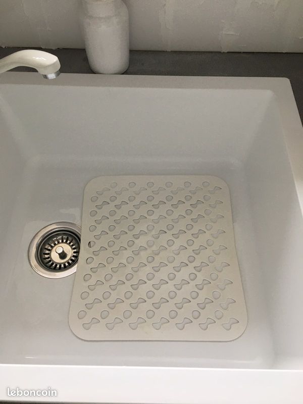 Évier en granit blanc 1 bac à encastrer Galvani (image 3)