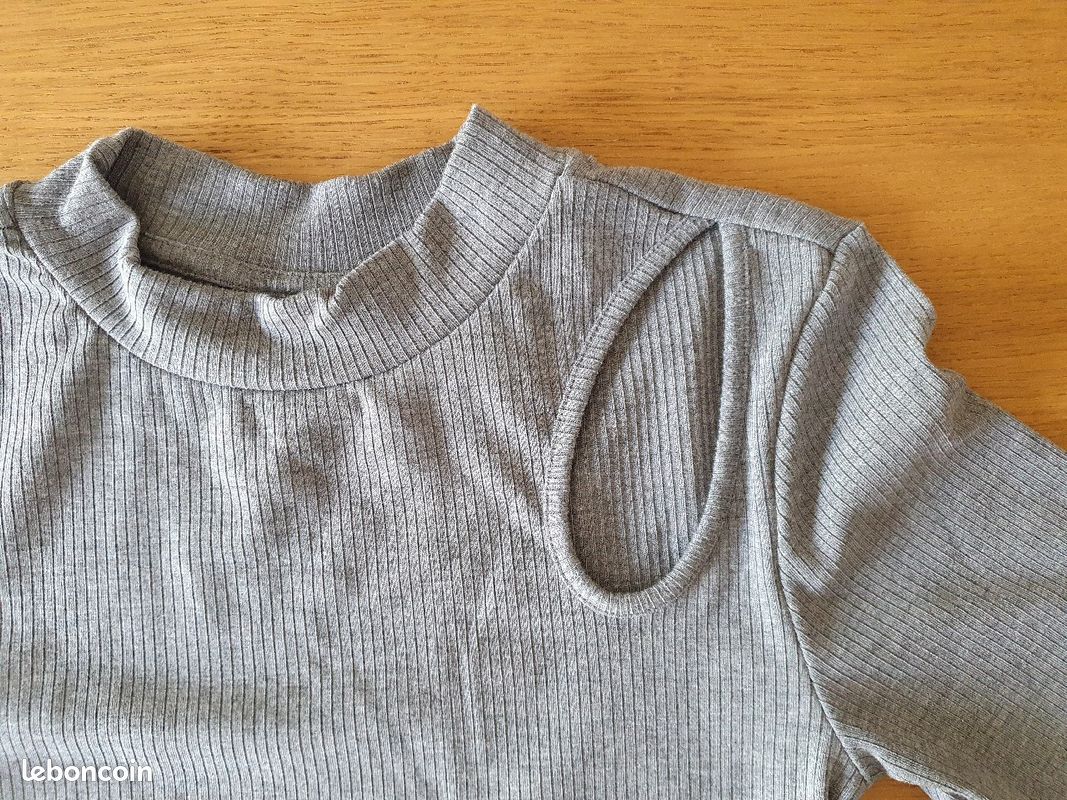 Tee-shirt gris Kiabi XS/34 (image 4)