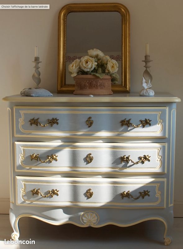 COMMODE DE STYLE XVIII éme PEINTE (image 1)