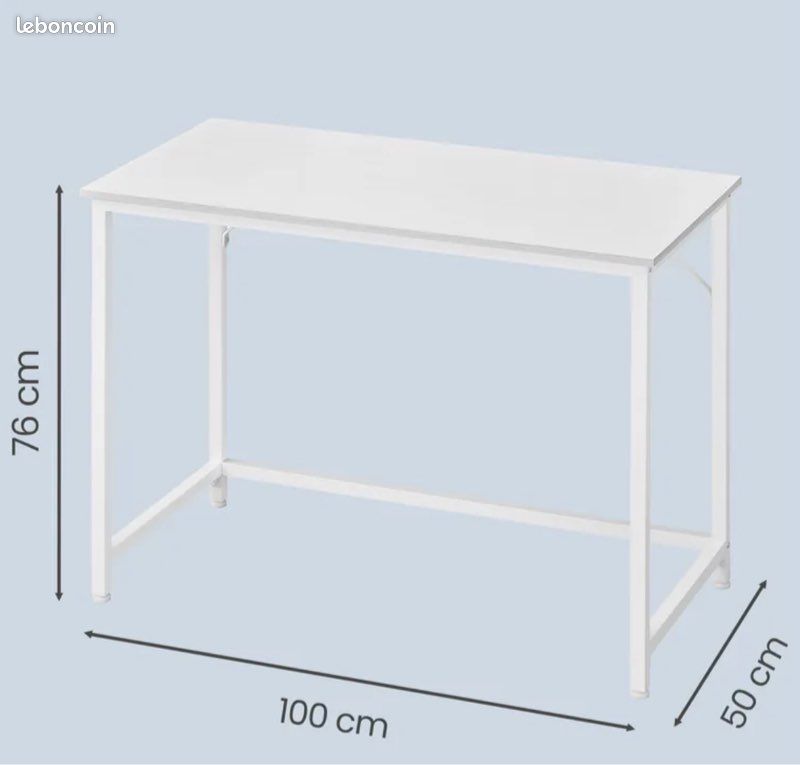 Ensemble neuf de bureau et caisson en bois et métal blancs (image 8)