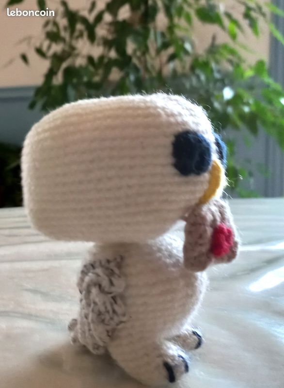 Amigurumi doudou Pop chouette Edwidge d'Harry Potter avec tête pivotante fait main au crochet (image 5)