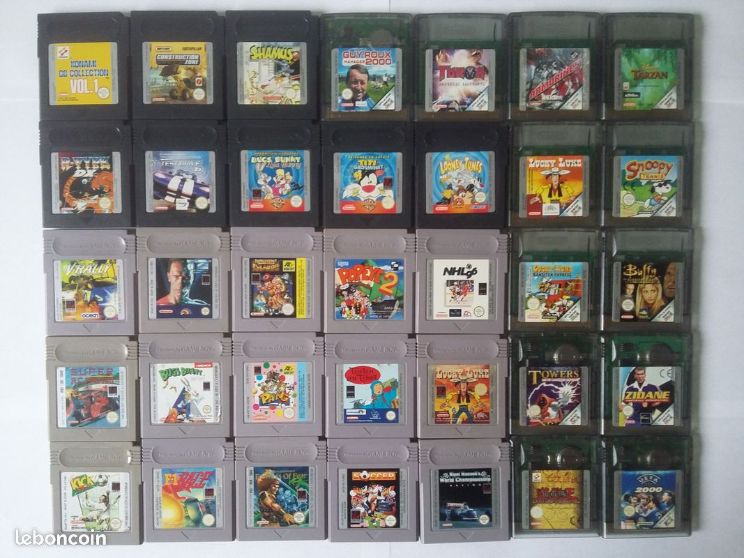 Lot 35 jeux video gameboy n&b et color gbc en loose (image 1)