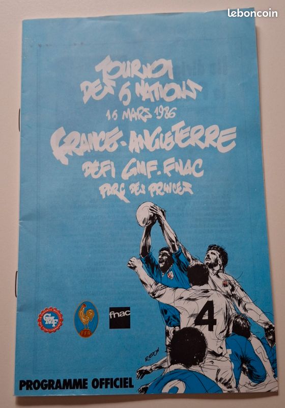 Programme Officiel Rugby Tournoi 5 Nations France - Irlande 1984 - Parc Des Princes