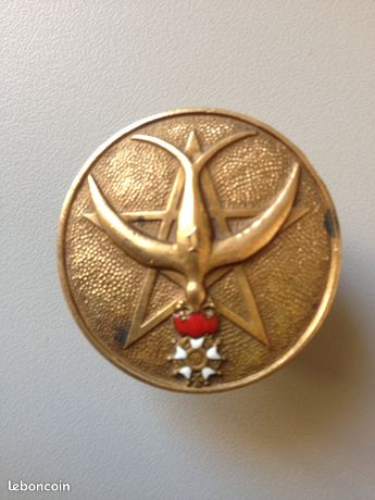 INSIGNE 1° REGIMENT DE TIRAILLEUR MAROCAIN (DRAGO-H.137)-GUERRE D'ALGERIE.1° RTM
