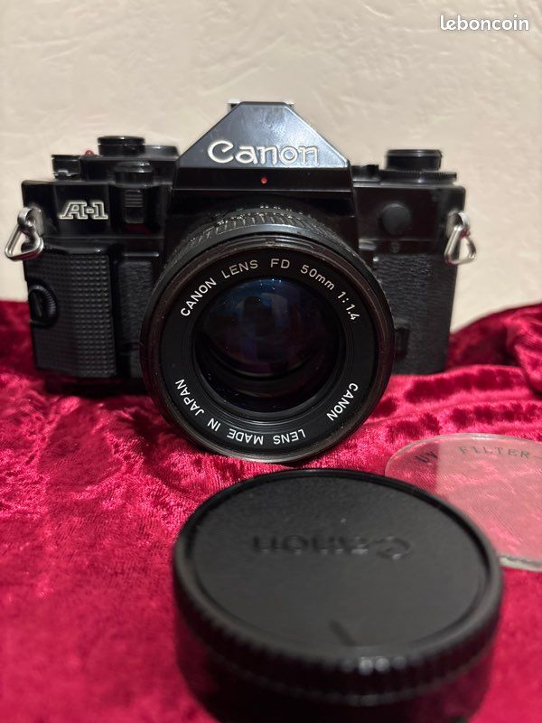 Canon A-1 A1 Film SLR + FDn50mm f/1.4 Lens, Photography, Cameras on