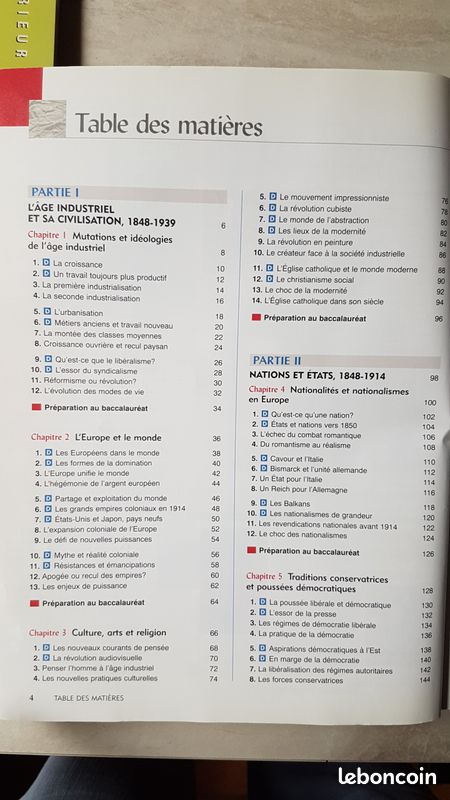 Histoire - Classe de Première - L - ES - S - 2000 (image 2)