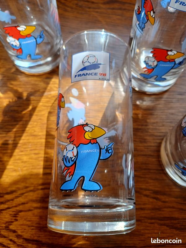 Lot de 6 verres collector coupe du monde football 98 - Collection