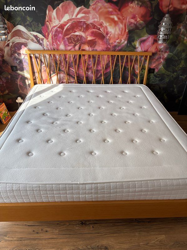 Lit avec sommier lattes & Matelas en 180cm (image 1)
