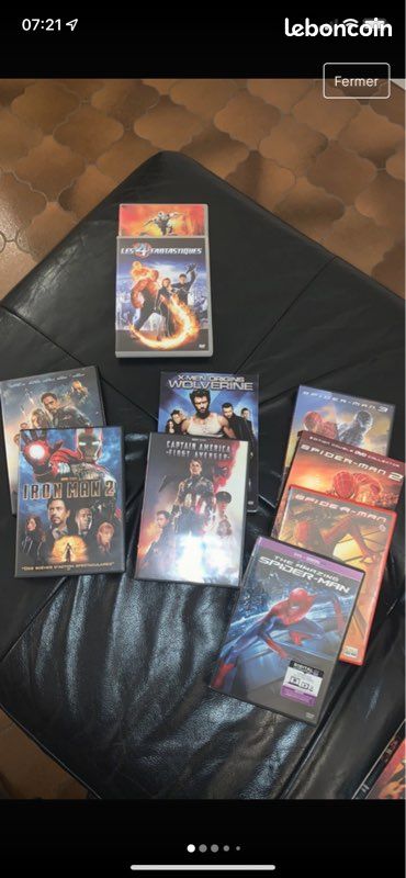 Dvd advengers Spiderman iron man les 4 fantastiques (image 1)