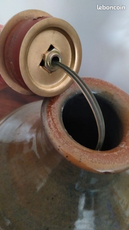 Pied de Lampe en grès, fabrication artisanale, Vintage des années 70-80 (image 13)