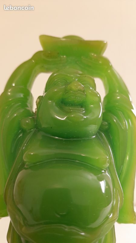 Ancienne Statuette Figurine Bouddha D Asie En Marbre Blanc 1950-1970