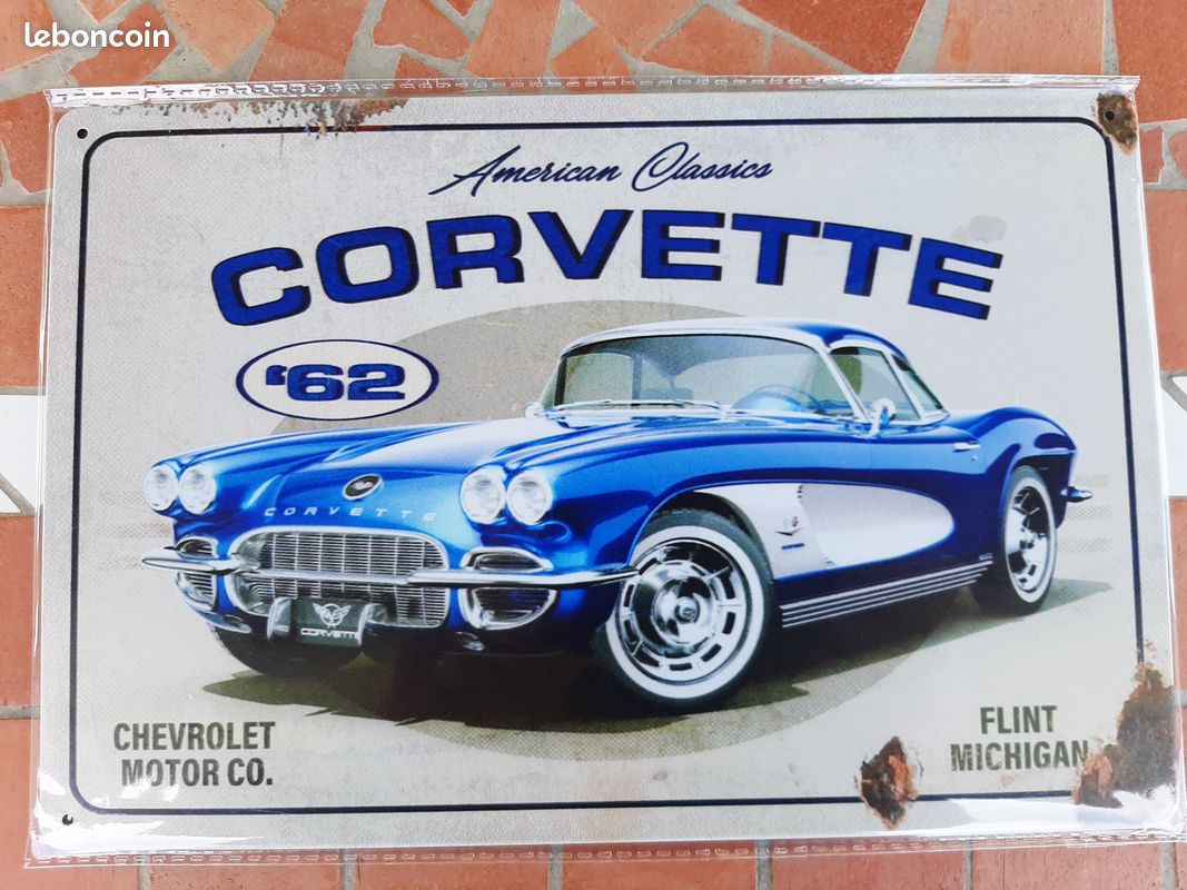 plaque métal Américaine CHEVROLET CORVETTE 1974