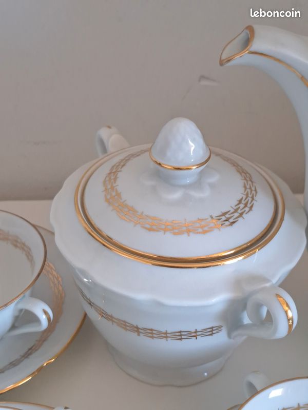 Service à café ancien La Motte – Porcelaine de Sologne (image 3)