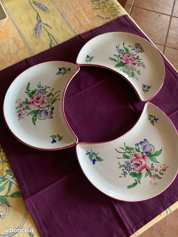 3 petits raviers en porcelaine de Luneville (image 1)