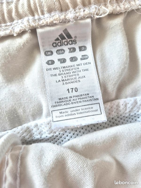 Pantalon blanc adidas ample coton taille 170 (M) (image 5)