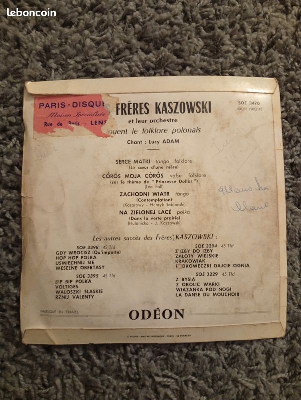 Vinyle 45t Folk polonais Les frères Kaszowski (image 3)