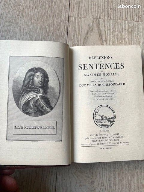 Réflexions Et Maximes – La Rochefoucauld – Édition Jean De Bonnot 1983 Illustrée