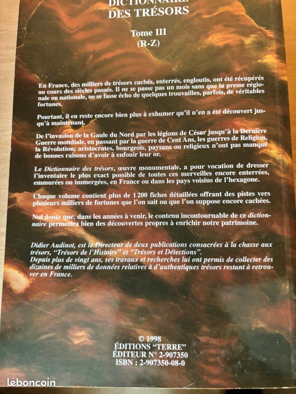 Livre Ancien 'Dictionnaire Des Trésors - Tome III' Didier Audinot - Éditions Terre 1998