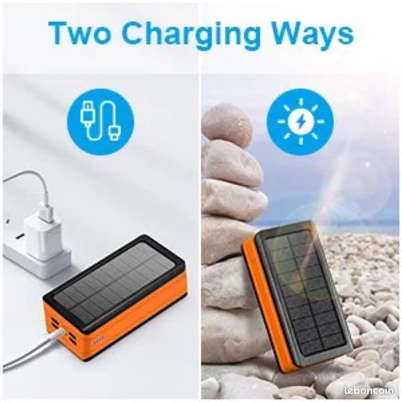 Banque d'énergie solaire portable de camping avec de fortes lumières LED (image 2)