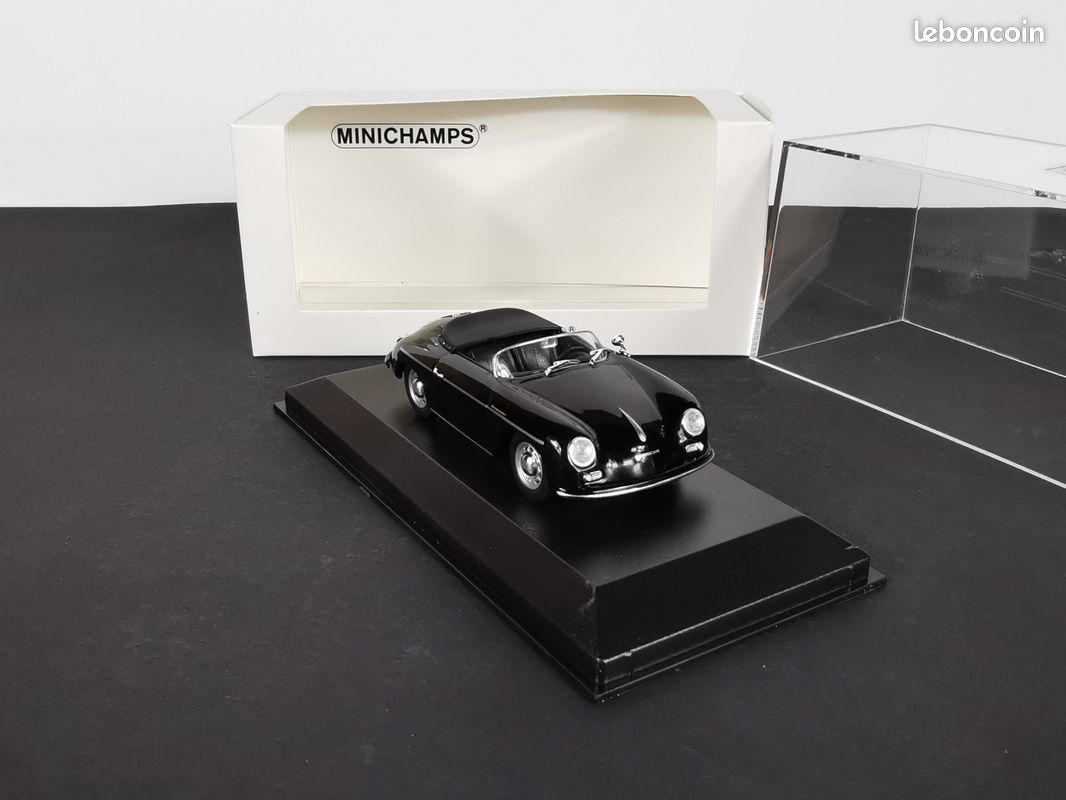 CC Voiture ancienne PORSCHE 356 cabriolet noir 1/43 Heco miniatures