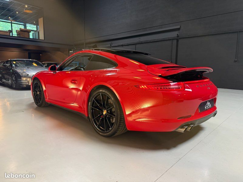 Porsche 911 type 991 3.4 350 Carrera 4 PDK - Rouge indien - Toit ouvrant - Bose - Sièges Sport électriques 18 positions - PASM - PDLS + noir - Échappement Sport - Historique Limpide (image 5)