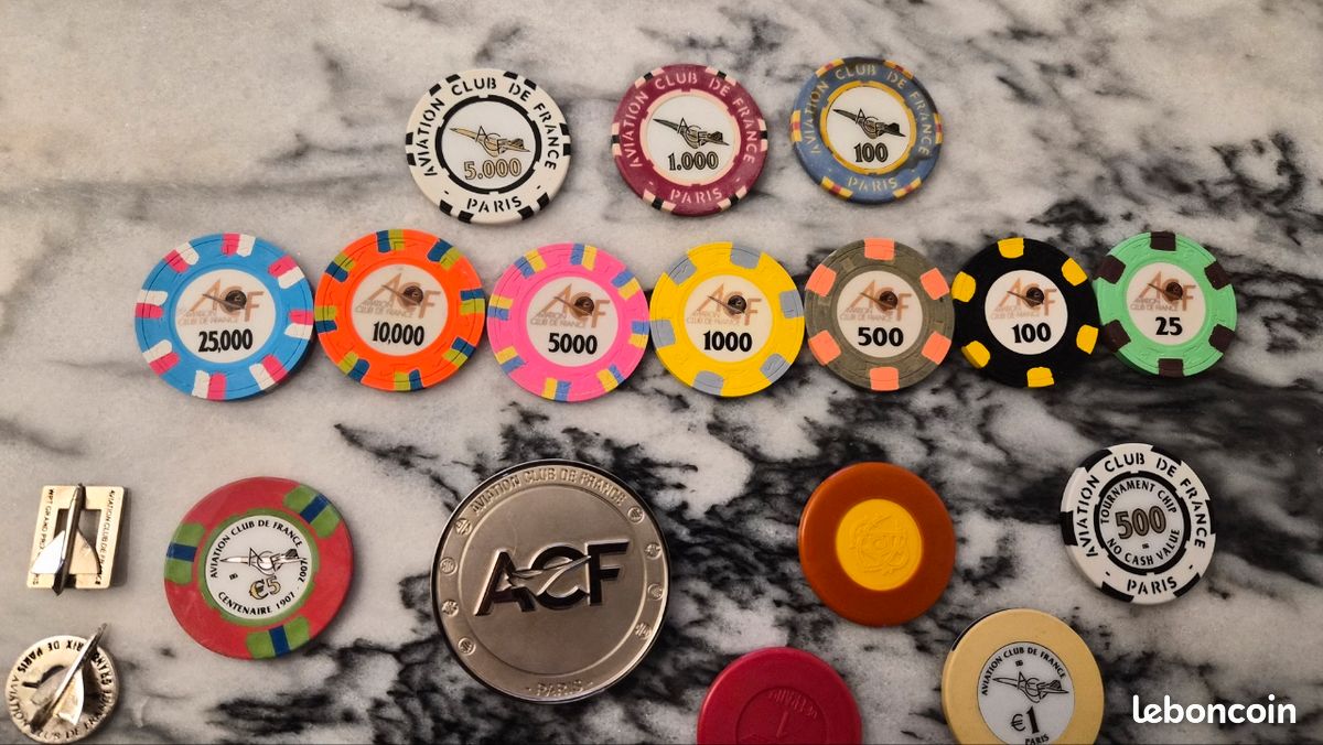 Lot De Jetons De Poker ACF - WPT - Aviation Club De France - Paulson - Occasion