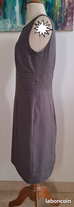 Superbe robe chasuble gris clair H&M taille 40 (image 6)