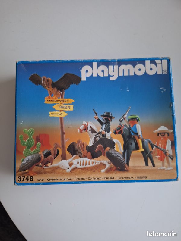 PLAYMOBIL 3748 Vintage - Bandits Hors-la-loi Vautours Western Complet (boîte Abîmée)