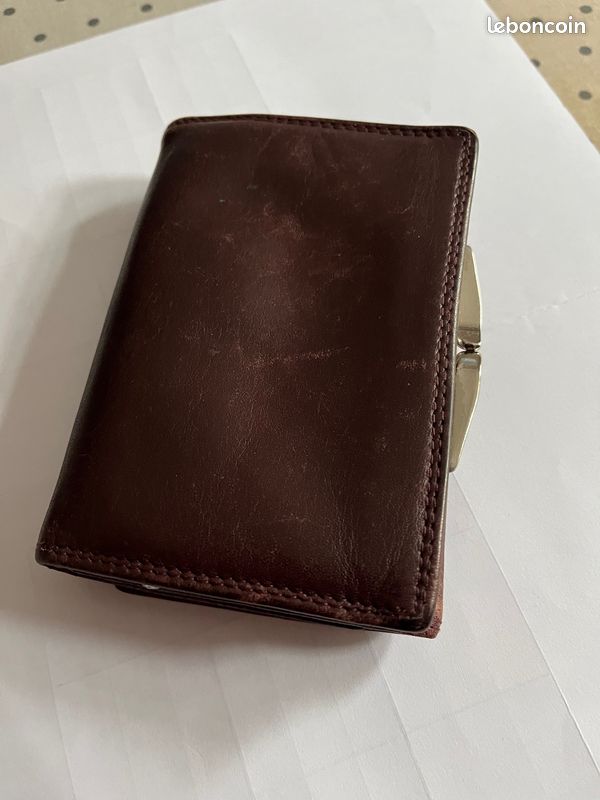 Porte-monnaie Femme KARL LOVEN En Cuir D'agneau - Modèle Clic-clac Vintage, 13x11x4 Cm, 30 Couleurs