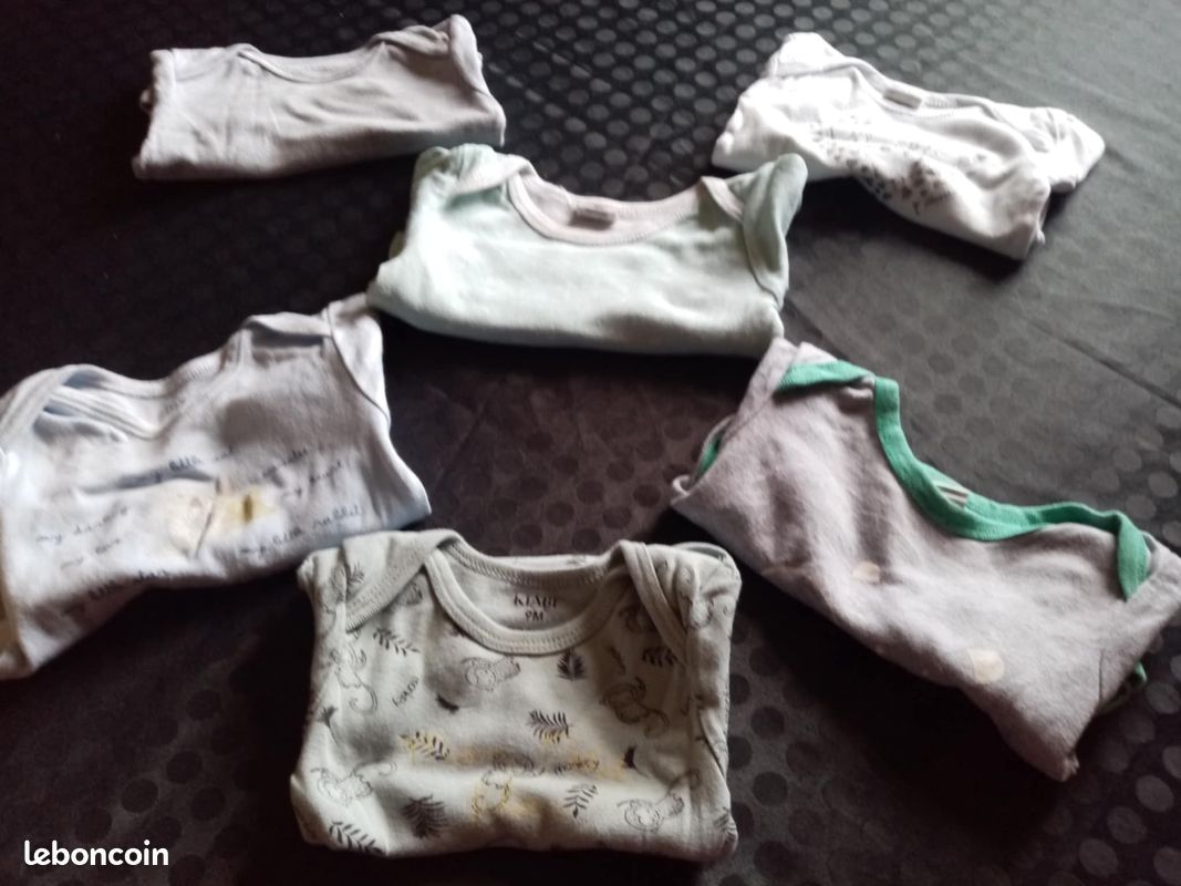 Lot de 6 bodies été 9 mois garçon (image 1)