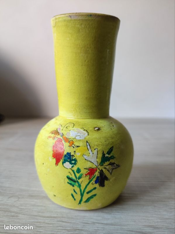 Petit vase fleuri Vallauris (image 1)