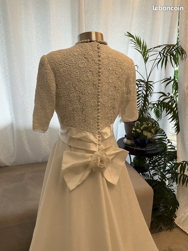 Robe de mariée vintage avec jupon et voile 38/42 (image 18)