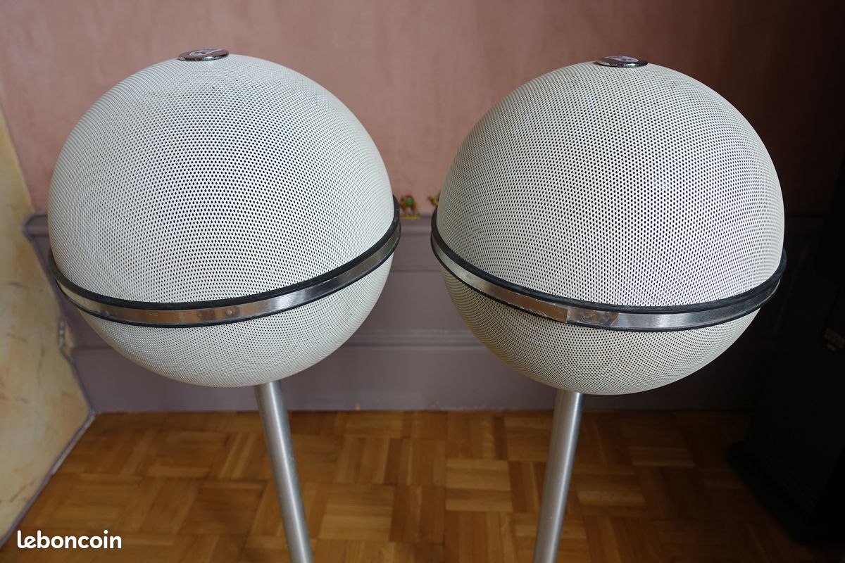 2 Enceintes boules AUDIORAMA 4000 GRUNDIG 1970's BLANCHES (image 3)