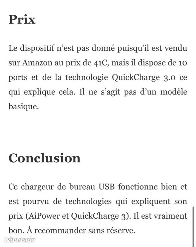 Chargeur alimenté usb 10 ports 70W (image 6)